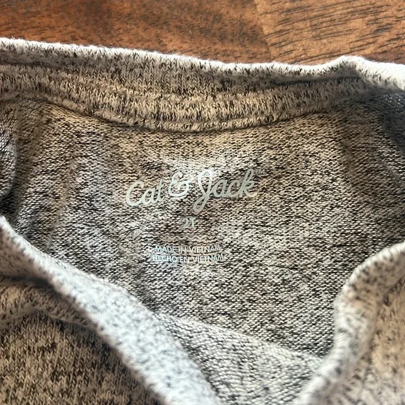 Cat & Jack girls 2T gray & white long sleeve dress - Picture 2 of 2